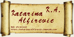 Katarina Alfirević vizit kartica